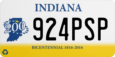 IN license plate 924PSP