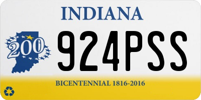 IN license plate 924PSS
