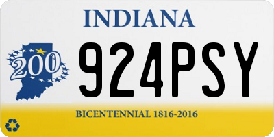 IN license plate 924PSY