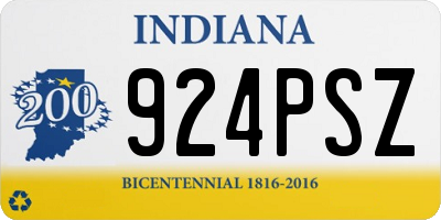 IN license plate 924PSZ