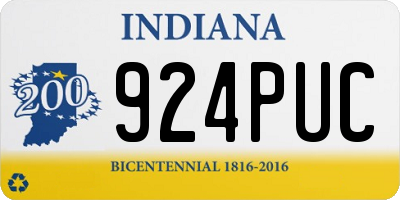IN license plate 924PUC