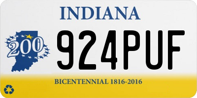 IN license plate 924PUF