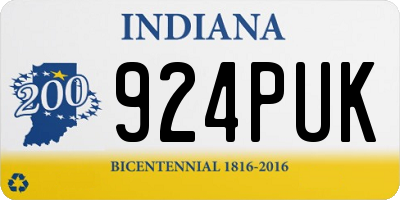 IN license plate 924PUK