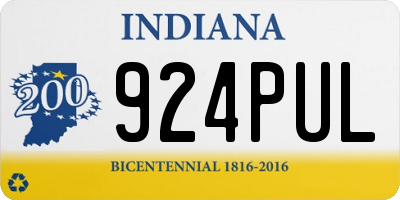 IN license plate 924PUL
