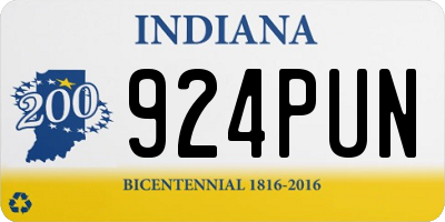IN license plate 924PUN