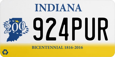 IN license plate 924PUR