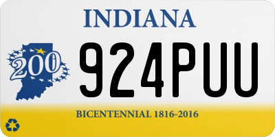 IN license plate 924PUU