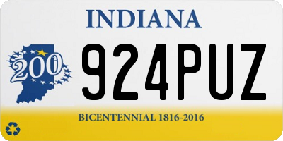 IN license plate 924PUZ