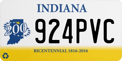 IN license plate 924PVC