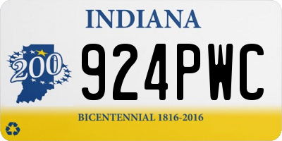 IN license plate 924PWC