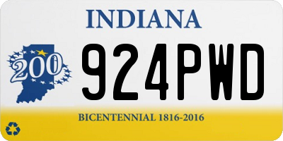 IN license plate 924PWD