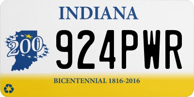 IN license plate 924PWR