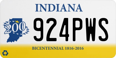IN license plate 924PWS