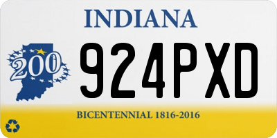 IN license plate 924PXD