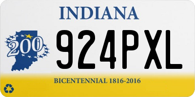 IN license plate 924PXL