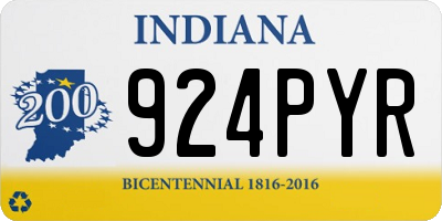 IN license plate 924PYR