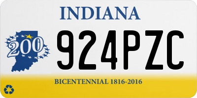 IN license plate 924PZC