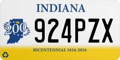 IN license plate 924PZX