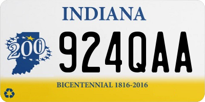 IN license plate 924QAA