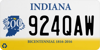 IN license plate 924QAW