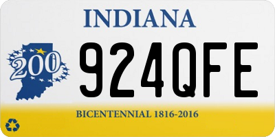IN license plate 924QFE