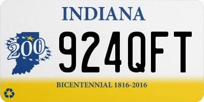 IN license plate 924QFT