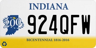IN license plate 924QFW