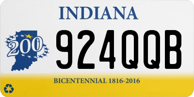 IN license plate 924QQB