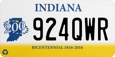 IN license plate 924QWR