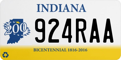 IN license plate 924RAA