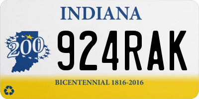 IN license plate 924RAK