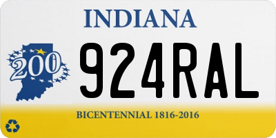 IN license plate 924RAL