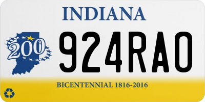 IN license plate 924RAO