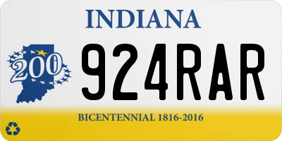 IN license plate 924RAR