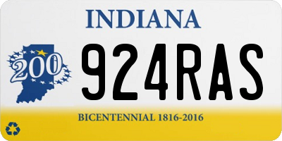 IN license plate 924RAS
