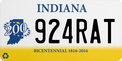 IN license plate 924RAT