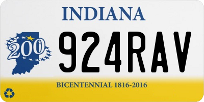 IN license plate 924RAV