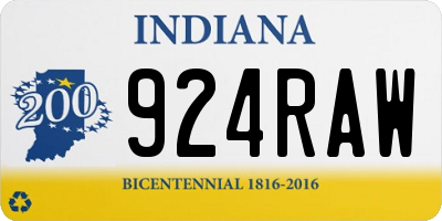 IN license plate 924RAW