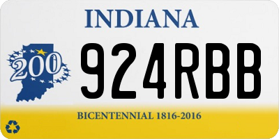 IN license plate 924RBB
