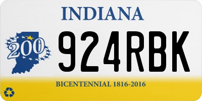 IN license plate 924RBK