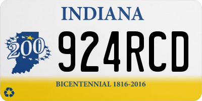 IN license plate 924RCD