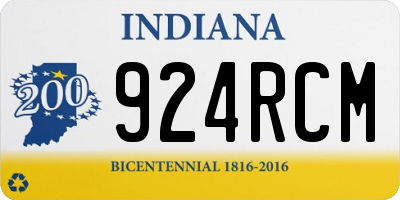 IN license plate 924RCM