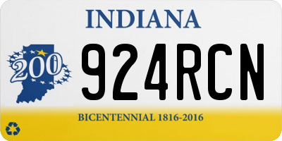 IN license plate 924RCN