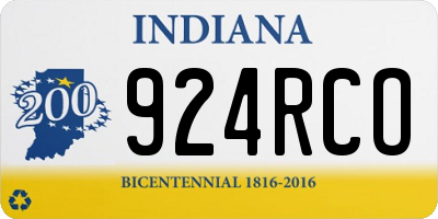 IN license plate 924RCO