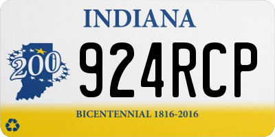 IN license plate 924RCP