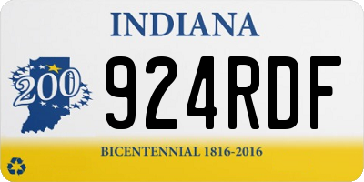 IN license plate 924RDF