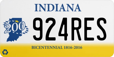 IN license plate 924RES