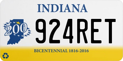 IN license plate 924RET