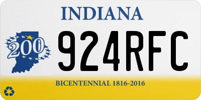 IN license plate 924RFC