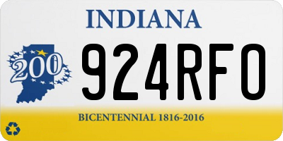 IN license plate 924RFO
